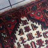 Handmade vintage Persian Hamadan rug 61cm x 123cm 1970s