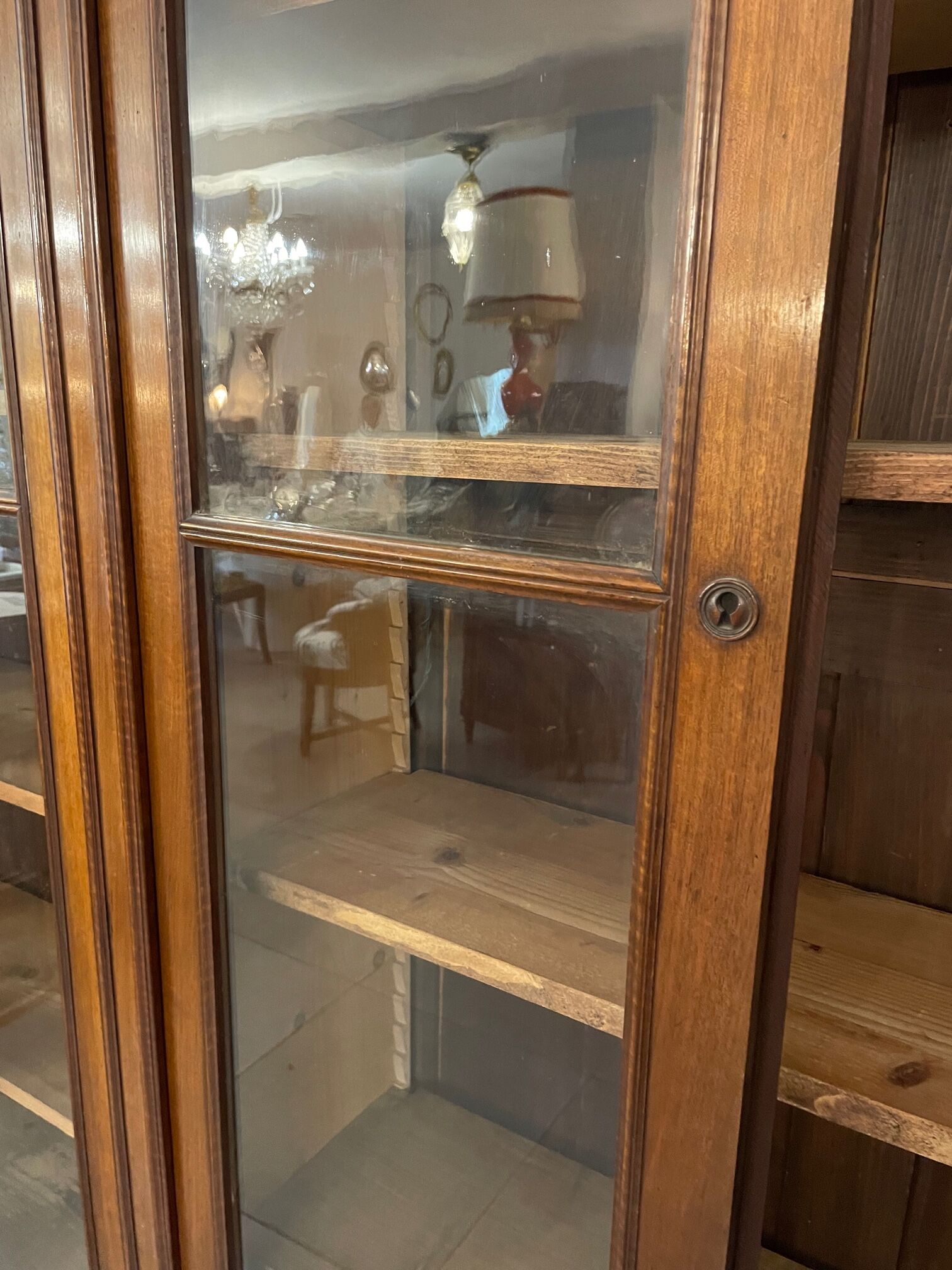 1900 walnut display case