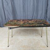 Vintage coffee table hunting scene