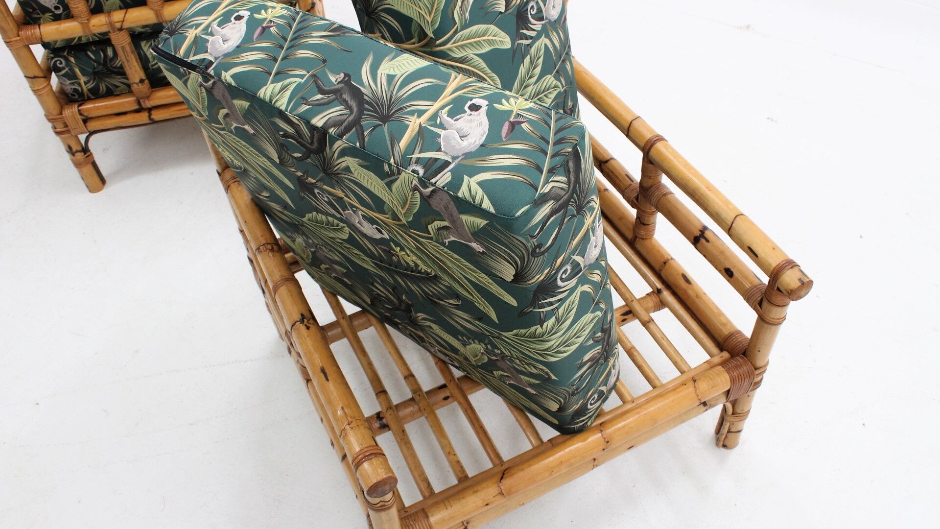 Vintage rattan armchairs Vivai del Sud 1970s , set of 2