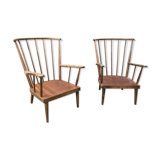 Pair of Baumann armchairs "evangelical" model