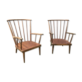 Pair of Baumann armchairs "evangelical" model