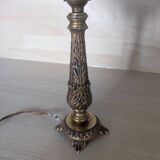 Chiseled bronze foot lamp, ezan glass basin art deco style
