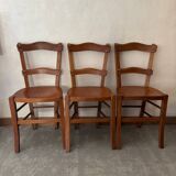 Pair of 3 wooden chairs