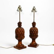Paire de grandes lampes de table "Ananas" très décoratives de style Mid-Century Modern.
