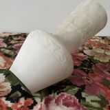 Alabaster vase. White color and marbling