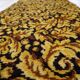 1960s German acrylic rug with gold and brown 2.2' x 4.1 - 1C1287