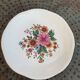 Plat a gateaux en faience, GIEN France, motif floral, fleurs très colorées, art de la table, vintage