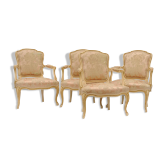 4 Louis XV-style convertible armchairs