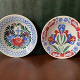 Anciens plats creux en faïence, à motif floraux, xixeme/début xxeme