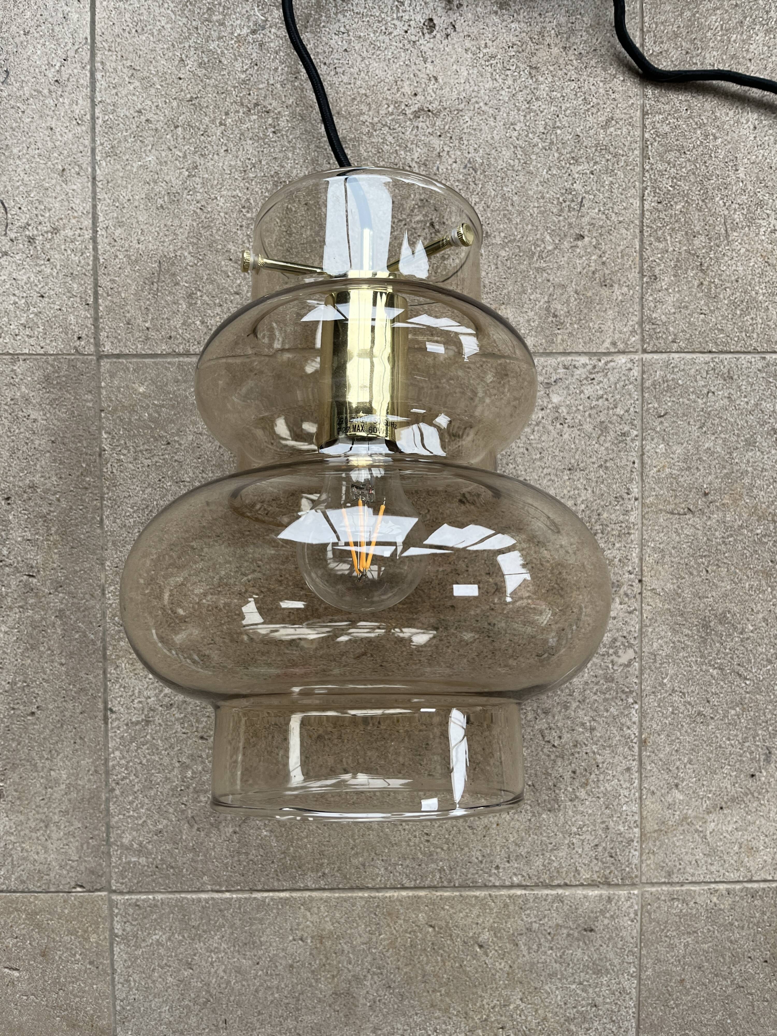 Smoked glass ceiling light