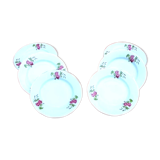 6 Cheese Plates / Dessert White Porcelain Floral decoration Arpo