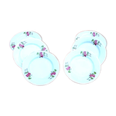 6 assiettes à fromage dessert Porcelaine blanche décor floral Arpo