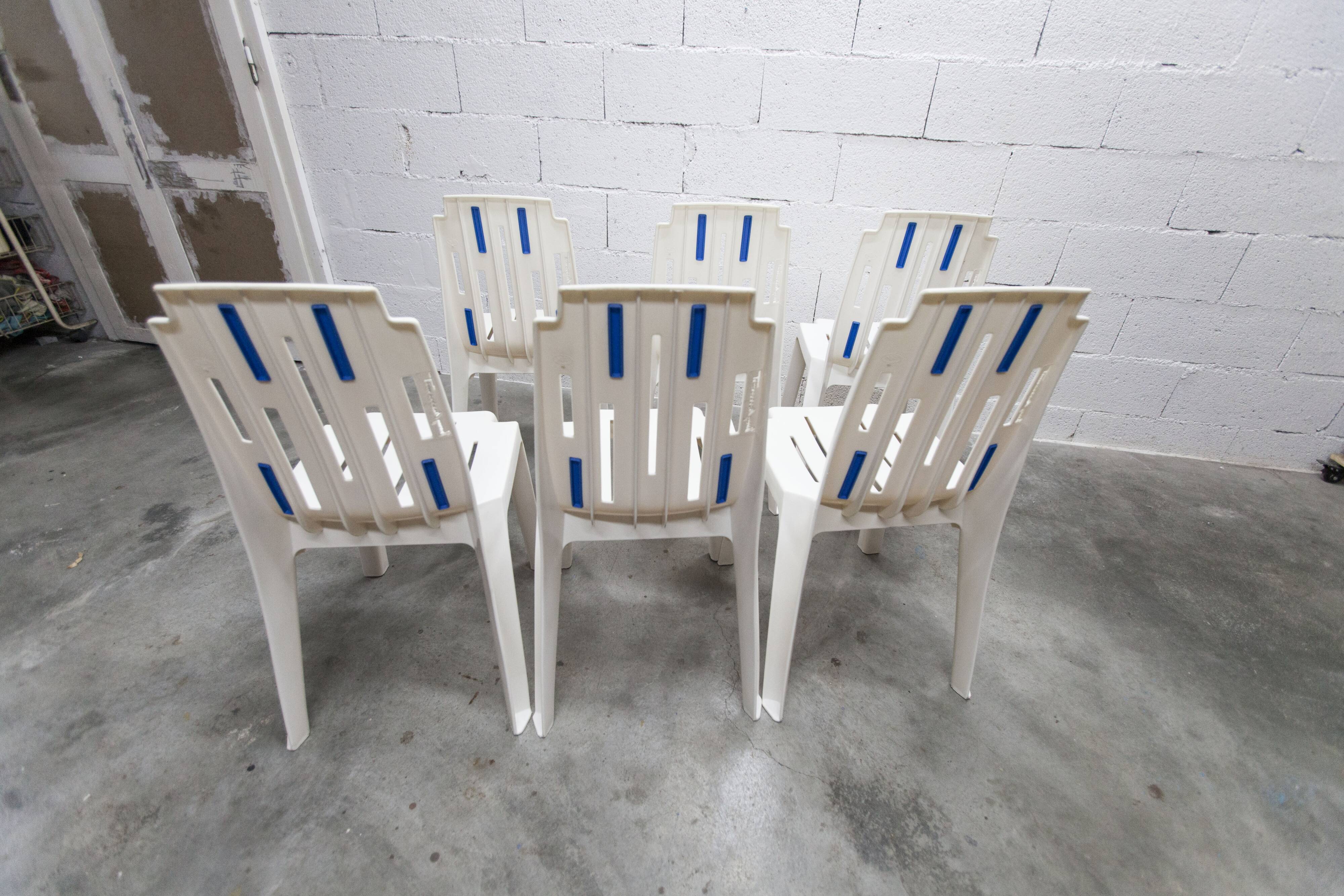 6 Mambo design chairs by Pierre Paulin, Henry Massonet line, by Stamp 1990.