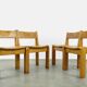 Chaises de salle à manger brutalistes vintage en pin massif par Ate van APELDOORN, 1970