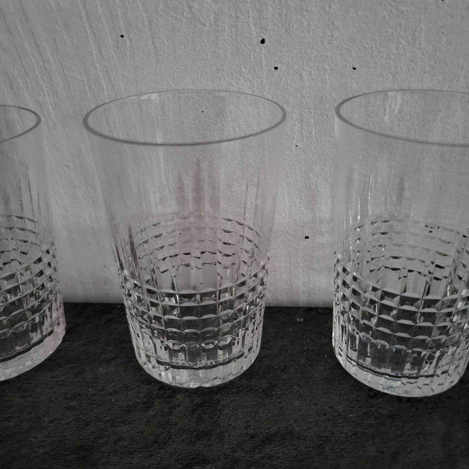 4 vintage crystal tumblers from Baccarat, model Nancy.