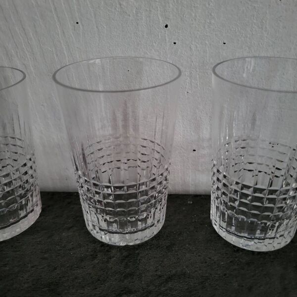 4 verres gobelets vintage en cristal de Baccarat modèle Nancy