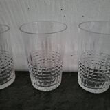 4 vintage crystal tumblers from Baccarat, model Nancy.