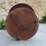 Round side table in turned wood
