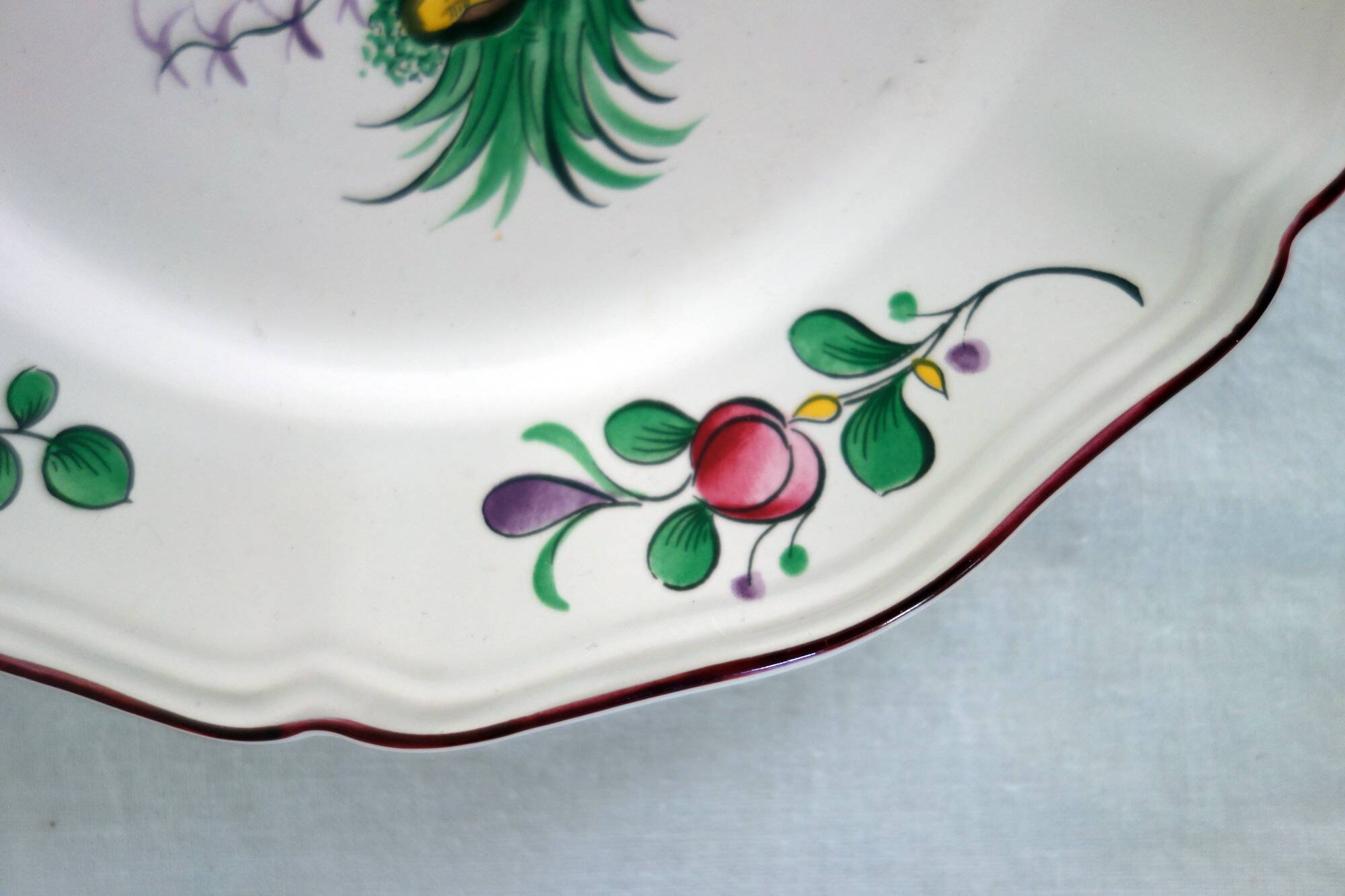 6 Saint Clément Luneville dessert plates with Chinese decoration