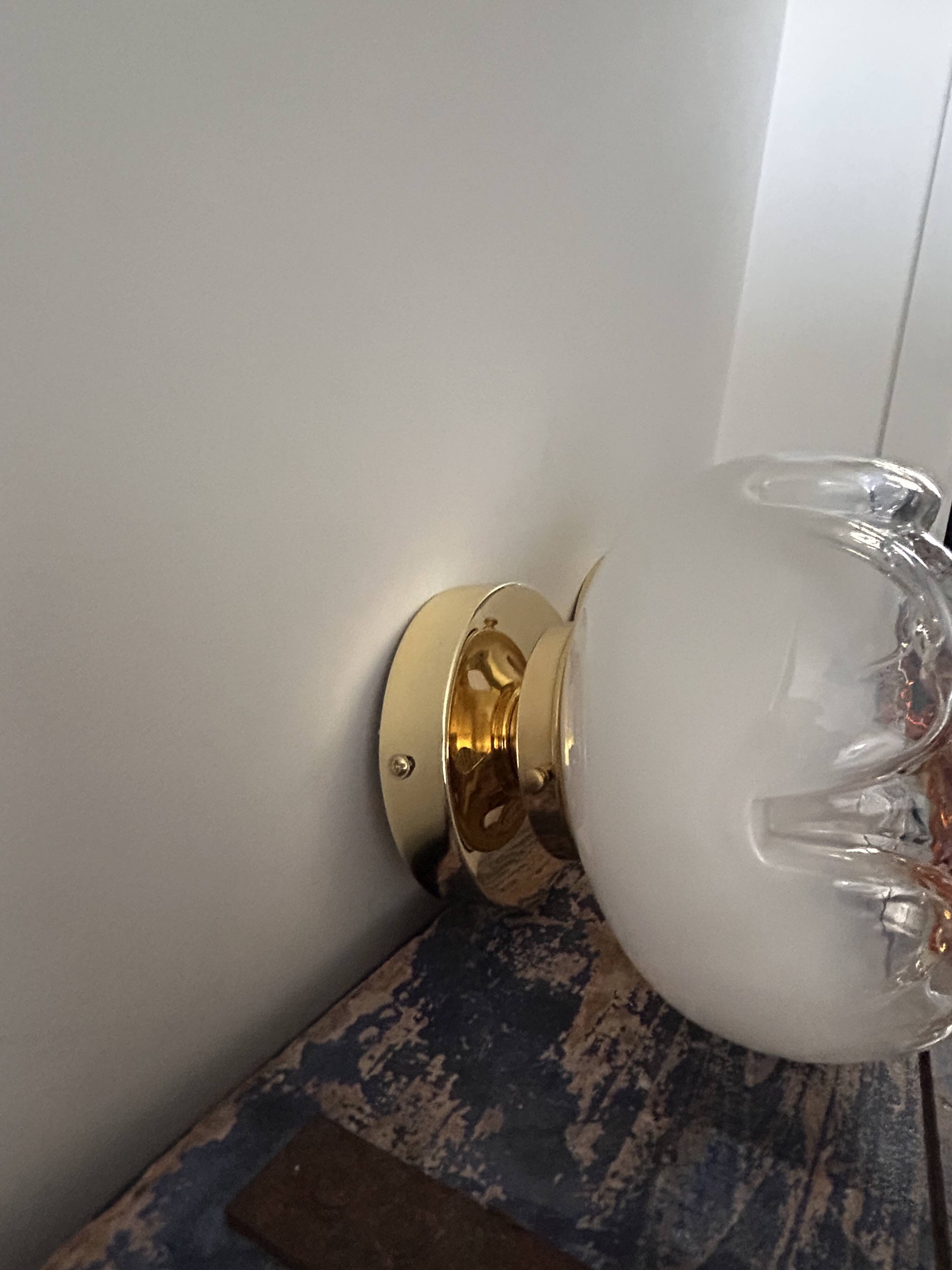 Lot de deux appliques fleurs en verre de Murano