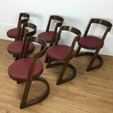 Set of 6 chairs Baumann Halfa design 70's
