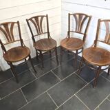 4 chaises bistrot en bois courbé