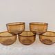 5 textured amber glass bowls – France, 1970s