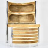 Bar set with 2 stools in the style of Willy Rizzo, 1970s