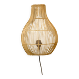 Natural rattan wall light