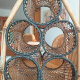 Rattan and bamboo bottle holder