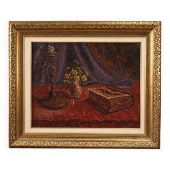 Peinture signée italienne Nature morte datée de 1942