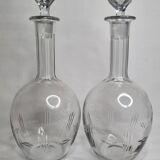 Pair of carafes in cut crystal XIX th, 31 cm