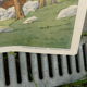 School poster Rossignol collection 50s, N° 33 and 34 the lake and the coast with cliff