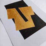 Abstract gold painting supremacist style