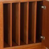 Two-piece hi-fi sideboard from the 1960s, teak veneer