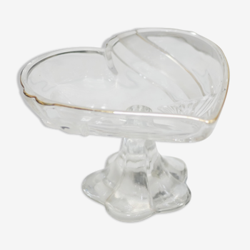 Vintage glass heart cup