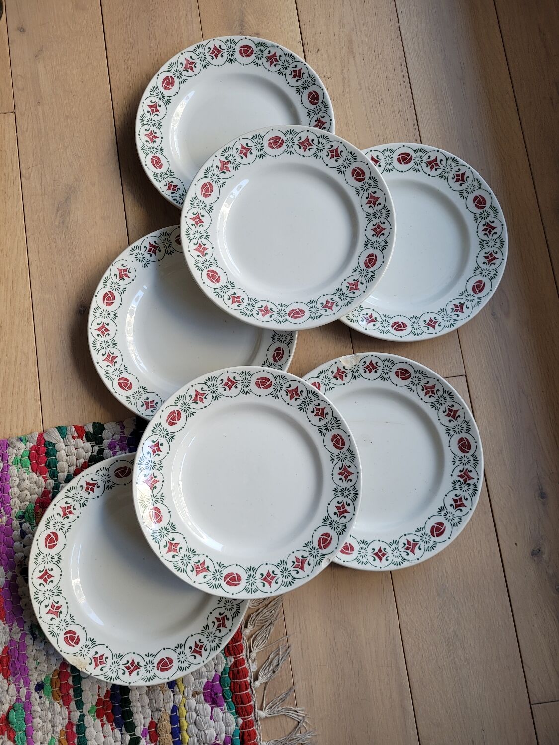 Lot de 7 assiettes Orchies Moulin des Loups et Hamage