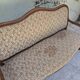 Moulded wooden bench with floral upholstery – Old-fashioned charm