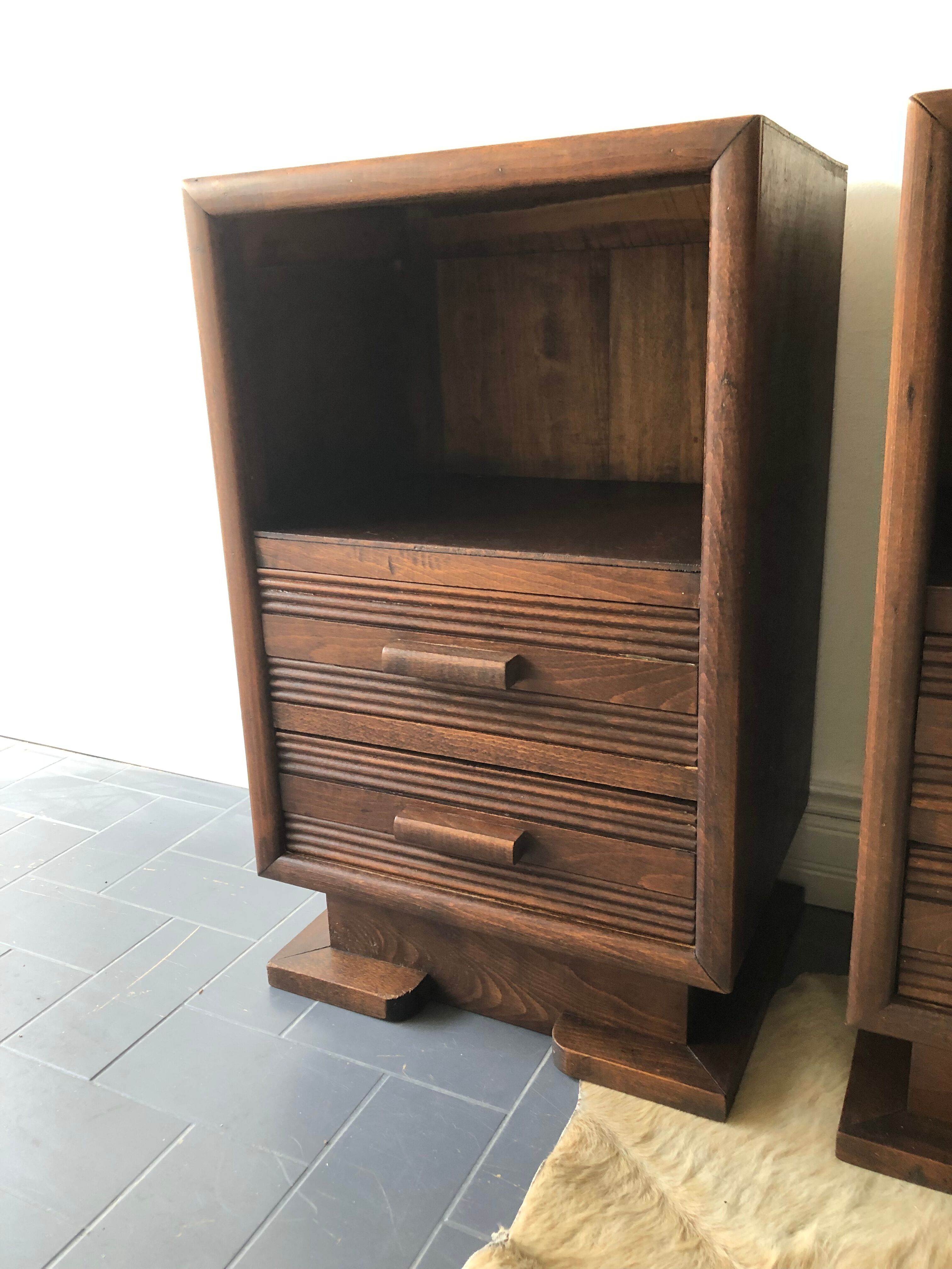 Pair of art deco bedside tables