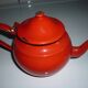 Théière fer émaillé rouge