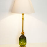 Pineapple lamp brass glass 60s