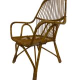 Rattan easy chair by Dirk van Sliedregt Rohe Noordwolde 1960 in the Netherlands