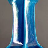 Important Porcelain Lamp with Blue Crackle Enamel, France, Circa 1940