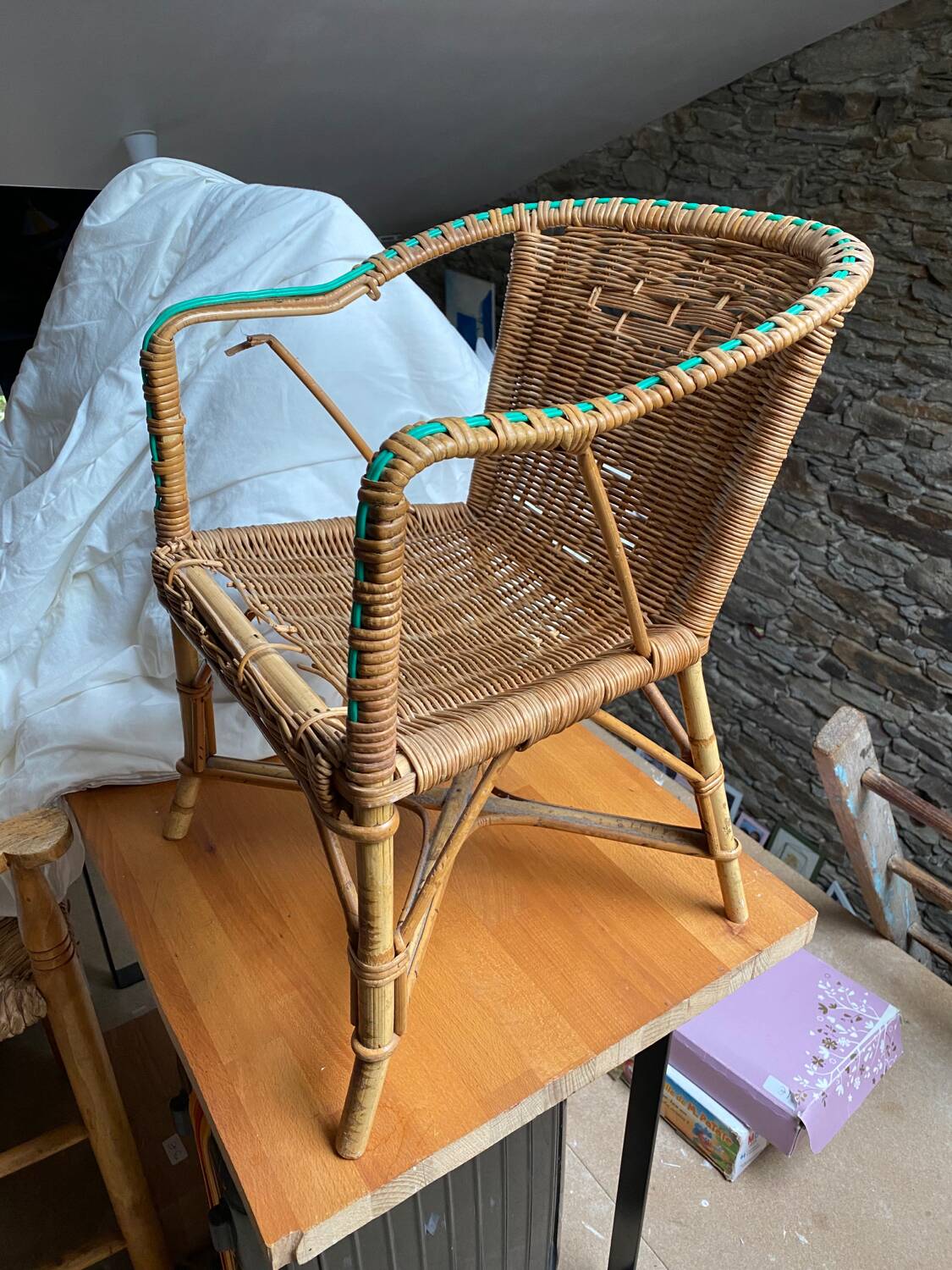 Children's rattan chair