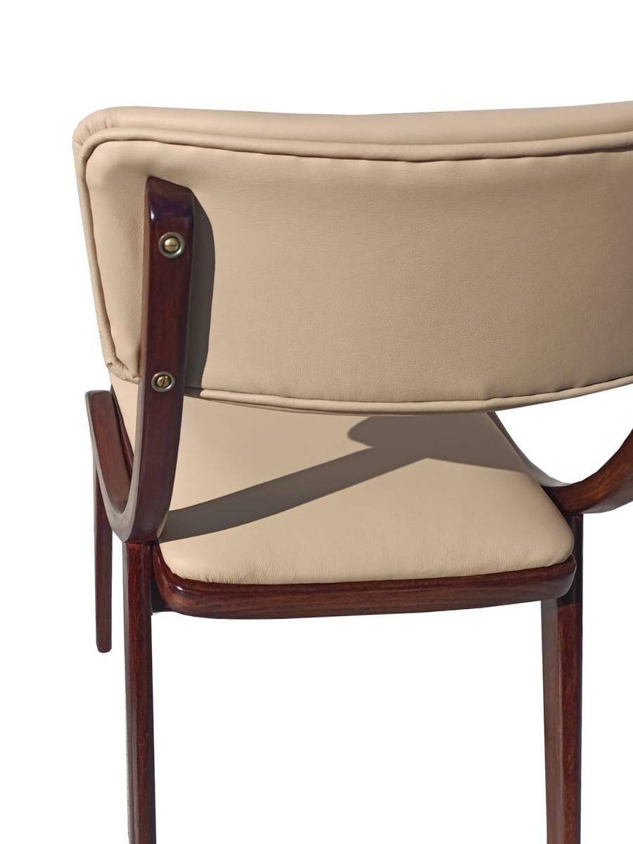 Chaise, cuir crème clair, pologne, 1960s