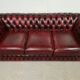 Sofa chesterfield burgundy leather three seater bamboo
