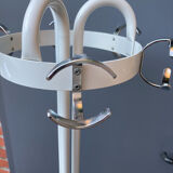 Vintage cylindrical coat rack with chrome hook