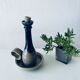 Candle holder in glazed ceramic