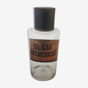 Ancien pot à pharmacie / flacon apothicaire silicas magnesicus